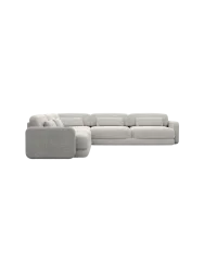 5-Sitzer Design Ecksofa „Twiga“ mit Strukturstoff-Bezug Strukturstoff Hellgrau BLOOMINGLOFT Collection