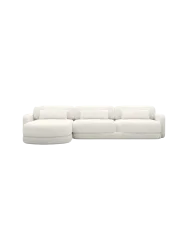 4-Sitzer Design Ecksofa „Twiga“ mit Bouclé-Bezug Bouclé White BLOOMINGLOFT Collection