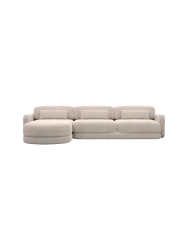 4-Sitzer Design Ecksofa „Twiga“ mit Strukturstoff-Bezug Strukturstoff Beige BLOOMINGLOFT Collection