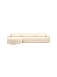 4-Sitzer Design Ecksofa „Twiga“ mit Strukturstoff-Bezug Strukturstoff Cream BLOOMINGLOFT Collection