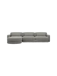 4-Sitzer Design Ecksofa „Twiga“ mit Strukturstoff-Bezug Strukturstoff Grau BLOOMINGLOFT Collection