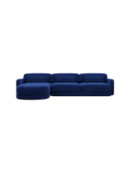4-Sitzer Design Ecksofa „Twiga“ mit Samtbezug Samtbezug Königsblau BLOOMINGLOFT Collection