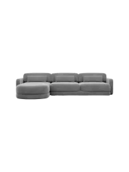 4-Sitzer Design Ecksofa „Twiga“ mit Samtbezug Samtbezug Dunkelgrau BLOOMINGLOFT Collection