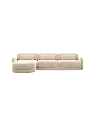 4-Sitzer Design Ecksofa „Twiga“ mit Samtbezug Samtbezug Sand BLOOMINGLOFT Collection