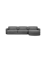 4-Sitzer Design Echtleder Ecksofa „Twiga“ Echtleder Dark Grey BLOOMINGLOFT Collection