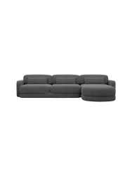 4-Sitzer Design Ecksofa „Twiga“ mit Strukturstoff-Bezug Strukturstoff Anthrazit BLOOMINGLOFT Collection