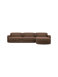 4-Sitzer Design Ecksofa „Twiga“ mit Strukturstoff-Bezug Strukturstoff Braun BLOOMINGLOFT Collection