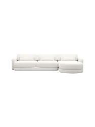 4-Sitzer Design Ecksofa „Twiga“ mit Strukturstoff-Bezug Strukturstoff Weiss BLOOMINGLOFT Collection