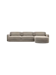 4-Sitzer Design Ecksofa „Twiga“ mit Samtbezug Samtbezug Beige dunkel BLOOMINGLOFT Collection