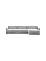 4-Sitzer Design Ecksofa „Twiga“ mit Samtbezug Samtbezug Hellgrau BLOOMINGLOFT Collection