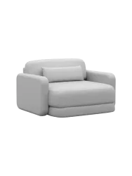 Design Echtleder Loungesessel „Twiga“ Echtleder Light Grey BLOOMINGLOFT Collection