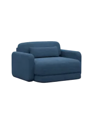Design Loungesessel „Twiga“ mit Strukturstoff-Bezug Strukturstoff Dunkelblau BLOOMINGLOFT Collection