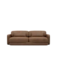 2-Sitzer Design Echtleder Sofa „Twiga“ Echtleder Choco Brown BLOOMINGLOFT Collection