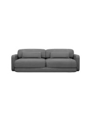 2-Sitzer Design Echtleder Sofa „Twiga“ Echtleder Dark Grey BLOOMINGLOFT Collection