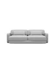 2-Sitzer Design Echtleder Sofa „Twiga“ Echtleder Light Grey BLOOMINGLOFT Collection