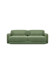 2-Sitzer Design Sofa „Twiga“ mit Strukturstoff-Bezug Strukturstoff Grün BLOOMINGLOFT Collection