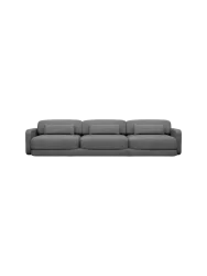 3-Sitzer Design Echtleder Sofa „Twiga“ Echtleder Dark Grey BLOOMINGLOFT Collection