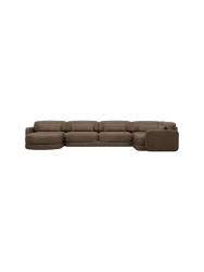 6-Sitzer Design Echtleder Panorama-Sofa „Twiga XL“ Echtleder Dark Brown BLOOMINGLOFT Collection