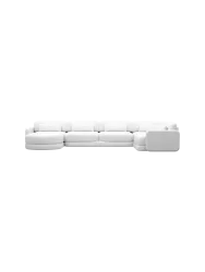 6-Sitzer Design Echtleder Panorama-Sofa „Twiga XL“ Echtleder White BLOOMINGLOFT Collection
