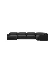 6-Sitzer Design Panorama-Sofa „Twiga XL“ mit Strukturstoff-Bezug Strukturstoff Schwarz BLOOMINGLOFT Collection