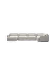 6-Sitzer Design Panorama-Sofa „Twiga XL“ mit Strukturstoff-Bezug Strukturstoff Hellgrau BLOOMINGLOFT Collection
