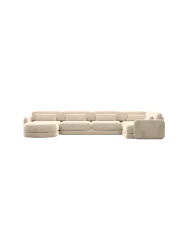 6-Sitzer Design Panorama-Sofa „Twiga XL“ mit Samtbezug Samtbezug Cream BLOOMINGLOFT Collection