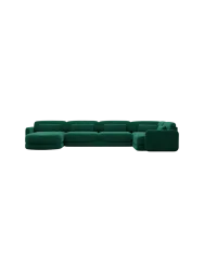 6-Sitzer Design Panorama-Sofa „Twiga XL“ mit Samtbezug Samtbezug Grün BLOOMINGLOFT Collection