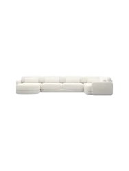 6-Sitzer Design Panorama-Sofa „Twiga XL“ mit Bouclé-Bezug Bouclé White BLOOMINGLOFT Collection
