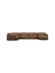 6-Sitzer Design Echtleder Panorama-Sofa „Twiga XL“ Echtleder Choco Brown BLOOMINGLOFT Collection