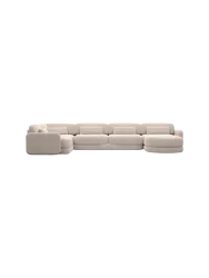 6-Sitzer Design Panorama-Sofa „Twiga XL“ mit Strukturstoff-Bezug Strukturstoff Beige BLOOMINGLOFT Collection