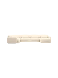 6-Sitzer Design Panorama-Sofa „Twiga XL“ mit Strukturstoff-Bezug Strukturstoff Cream BLOOMINGLOFT Collection