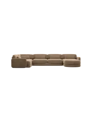 6-Sitzer Design Panorama-Sofa „Twiga XL“ mit Samtbezug Samtbezug Braun BLOOMINGLOFT Collection