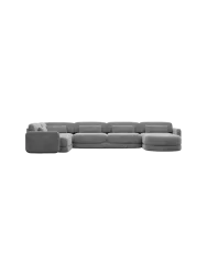 6-Sitzer Design Panorama-Sofa „Twiga XL“ mit Samtbezug Samtbezug Dunkelgrau BLOOMINGLOFT Collection