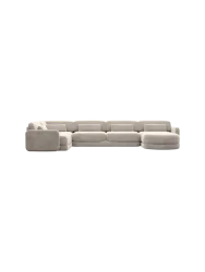 6-Sitzer Design Panorama-Sofa „Twiga XL“ mit Samtbezug Samtbezug Sand BLOOMINGLOFT Collection