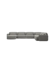 7-Sitzer Design Panorama-Sofa „Twiga XXL“ mit Strukturstoff-Bezug Strukturstoff Grau BLOOMINGLOFT Collection