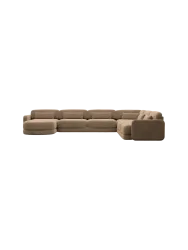 7-Sitzer Design Panorama-Sofa „Twiga XXL“ mit Samtbezug Samtbezug Braun BLOOMINGLOFT Collection