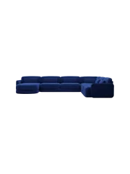 7-Sitzer Design Panorama-Sofa „Twiga XXL“ mit Samtbezug Samtbezug Königsblau BLOOMINGLOFT Collection