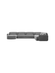 7-Sitzer Design Panorama-Sofa „Twiga XXL“ mit Samtbezug Samtbezug Dunkelgrau BLOOMINGLOFT Collection