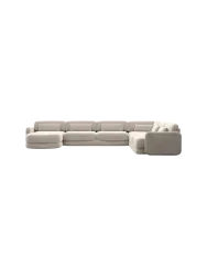 7-Sitzer Design Panorama-Sofa „Twiga XXL“ mit Samtbezug Samtbezug Sand BLOOMINGLOFT Collection