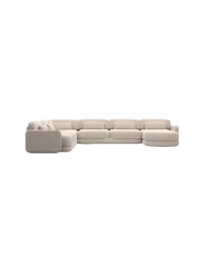 7-Sitzer Design Panorama-Sofa „Twiga XXL“ mit Strukturstoff-Bezug Strukturstoff Beige BLOOMINGLOFT Collection