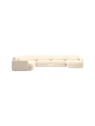 7-Sitzer Design Panorama-Sofa „Twiga XXL“ mit Strukturstoff-Bezug Strukturstoff Cream BLOOMINGLOFT Collection