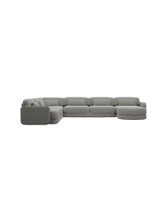 7-Sitzer Design Panorama-Sofa „Twiga XXL“ mit Strukturstoff-Bezug Strukturstoff Grau BLOOMINGLOFT Collection