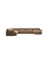 7-Sitzer Design Panorama-Sofa „Twiga XXL“ mit Samtbezug Samtbezug Braun BLOOMINGLOFT Collection
