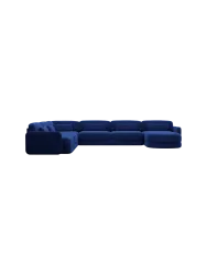 7-Sitzer Design Panorama-Sofa „Twiga XXL“ mit Samtbezug Samtbezug Königsblau BLOOMINGLOFT Collection