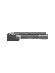 7-Sitzer Design Panorama-Sofa „Twiga XXL“ mit Samtbezug Samtbezug Dunkelgrau BLOOMINGLOFT Collection