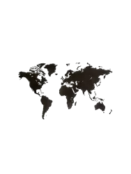 Design Wandobjekt „DIY Wooden World Map“ Schwarz 130 x 78 cm MiMi Innovations