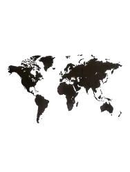 Design Wandobjekt „DIY Wooden World Map“ Schwarz 180 x 108 cm MiMi Innovations