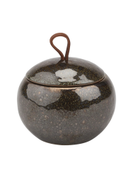 Handgefertigte Design Aufbewahrungsdose „Ugo“ aus Keramik, Vintage Bronze Aquanova
