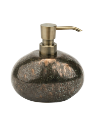 Handgefertigter Design Seifenspender „Ugo“ 500 ml aus Keramik, Vintage Bronze Aquanova