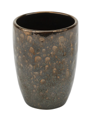 Handgefertigter Design Zahnputzbecher „Ugo“ aus Keramik, Vintage Bronze Aquanova